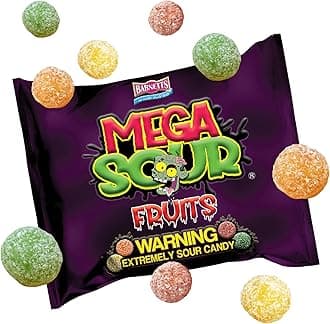 Barnetts - Mega Sour Candy Fruits 104g - Trendy Sweet Bags - Traditionally Handmade Sweets - Sour Coating Lasts 20 Seconds - Candies for Party Bag, Gift Hamper, or Hamper Box
