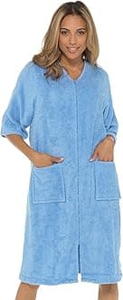 undercover lingerieUndercover Ladies Terry Towelling 100% Cotton Zip Through Dressing Gown Drying Bathrobe