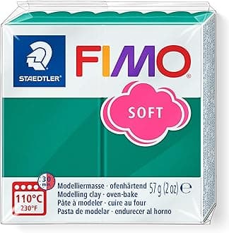 Staedtler FIMO Soft Polymer Clay - -Oven Bake Clay for Jewelry, Sculpting, Crafting, Emerald 8020-56