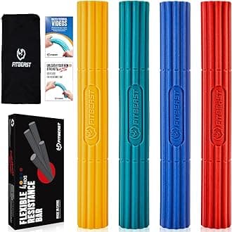 FitBeast Flex Therapy Bar, Tennis Elbow Therapy Bar - Ideal for Relieve Tendonitis Pain & Improve Grip Strength, Fitness Resistance Bar for Golfers Elbow & Tendinitis, Twist Bar for Physical Therapy