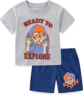 Boys Short Sleeve T-shirt and Short 2 Piece Set for Toddler 2T to Big Kids