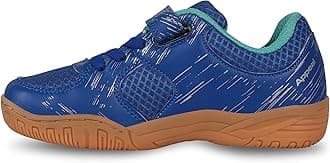 Nivia Appeal Kids Badminton Shoes | Non-Marking Court Shoes for Young Players | Red & Royal Blue