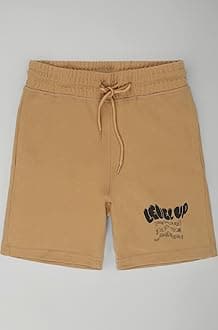 Alan Jones Clothing Boys Casual Bermuda Shorts | Placement Print | French Terry | Regular Fit | Drawstring Closure | Age 5–16 Years | Lounge & Casual Wear