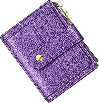 BTNEEU Men Women Leather Credit Card Holder RFID Blocking Slim Leather Wallet, Minimalist Card Holder Small Wallet with Coin Pocket, Thin Front Pocket Wallets with 9 Card Slots