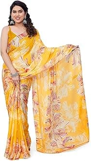 MIRCHI FASHION Women's Stylish Ethnic Chiffon Leheriya Printed Saree with Blouse Piece