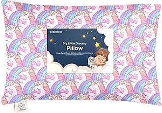 Toddler Pillow with Pillowcase - 13x18 My Little Dreamy Kids Travel Bed Pillows for Sleeping, Organic Cotton Small Pillowcase, Soft & Breathable, Machine Washable, Toddlers 2-5 years old (Unicorn)