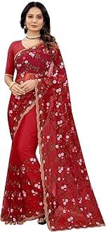 Net Saree Zari Work Sari Unstitched Blouse