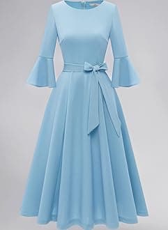 HomRain Women 3/4 Sleeve Elegant Formal Dress for Cocktail Classy Fall/Winter Christmas Church Work Dress