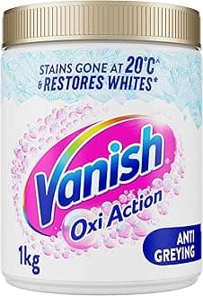 Gold Oxi Action Stain Remover and Whitening Booster Powder For Whites 1 kg, Removes Tough Stains Even at 20°C, Restores Whiteness of Greyed Fabrics (Packaging May Vary)