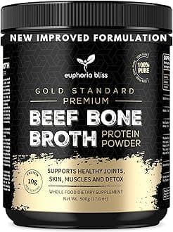 Bone Broth Powder 500g | Sweden Grass Fed | No Hormones or Additives | Unflavoured High Grade Beef Bone Broth | Halal