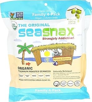 Organic Olive Oil Roasted Seaweed Nori Sheets, Original, 2.16 Ounce (20 Large Sheets)