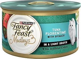 Purina Fancy Feast Wet Cat Food, Medleys Tuna Florentine With Garden Greens in a Delicate Sauce - (Pack of 24) 3 oz. Cans