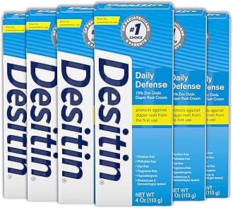 Daily Defense Baby Diaper Rash Cream with 13% Zinc Oxide Barrier Cream to Treat, Relieve & Prevent Diaper Rash, Hypoallergenic, Dye-, Phthalate- & Paraben-Free, 4 oz, 6 Pack