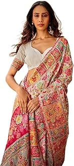 - Women's kanjivaram banarasi silk saree for Patola festival Wedding silk with rich pallu Design sarees for women with blouse piece