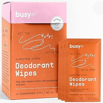 Refresh Line Deodorant Wipes - 15ct Deodorant Wipes for Women with Zinc, Probiotics & Prebiotics - Deodorant Wipes Individually Wrapped - Sweat Wipes to Naturally Cleanse Skin & Remove Sweat & Odor