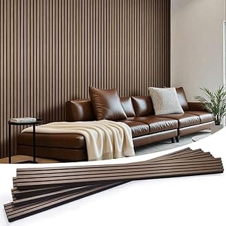 Wood Slat Wall Panels 4 Pack 94.5" x 7.9", Acoustic Wooden Panel for Wall, Soundproof 3D Fluted Panels for Interior Wall Decor, Living Room, Bedroom - Walnut (Cover Approx.21 sq.ft)