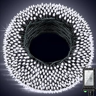 750 LED 256ft Outdoor Christmas Lights, Super Long String Lights 8 Modes Timer Memory, Outsite Waterproof Dark Green Wire Fairy Light Strings for Xmas Tree Wedding Holiday Party Decorations Cool White