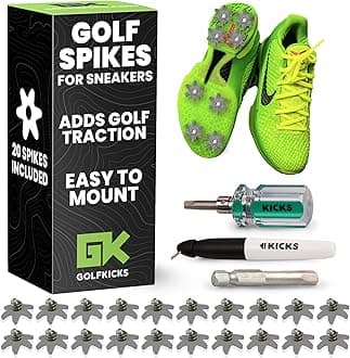 Golfkicks Golf Traction Kit for Sneakers with DIY Golf Spikes - Add Golf Cleats to Any Shoe, 20 Count - As Seen On Shark Tank - PRE-Sale