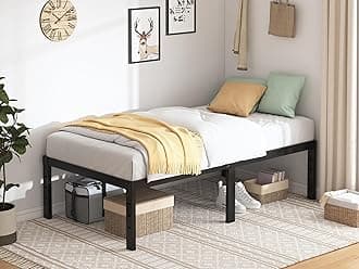Twin XL Bed Frames - 18 in Sturdy Platform Bed Frame Twin XL, Heavy Duty Metal Bed Frame No Box Spring Needed, Quick & Easy Assembly, Noise Free, Black