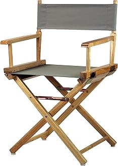 Casual Home 18" Director's Chair Natural Frame with Grey Canvas