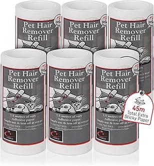 CARASELLE Pet Hair Remover Refill - 45m total (≈450 Sheets Equivalent) Super Adhesive Picks up Lint, Hair & Debris! Multi-Purpose Dog Cat Hair Lint Roller also for Cleaning Clothes & Washing Machine