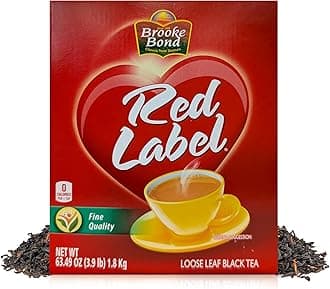 Red Label | Loose Tea | Premium Quality | Indian Black Tea | Authentic Indian Chai Blend | Suitable for Milk Chai | Refreshing Flavor | 1800 Grams (Pack of 1)