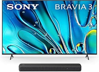 Sony 75 Inch 4K Ultra HD TV BRAVIA 3 LED Smart Google TV with Dolby Vision HDR and Exclusive Features for Playstation®5 (K-75S30), 2024 Model & Sony HT-S2000 Compact 3.1 Ch Dolby Atmos Sound Bar.