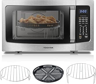 Air Fryer Combo 4-in-1 Countertop Microwave Oven, Smart Sensor, Convection, Mute Function, Position Memory 13.6" Turntable, 1.5 Cu Ft, 1000W, Silver, ML-EC42P(SS)