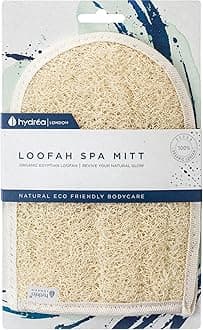 Hydrea London Exfoliating Glove - Organic Egyptian Shower Loofah & Dual-Sided Face Mitt Exfoliator - Body Scrubber for Men & Women, Dead Skin Cell Remover, & Bath Scrub for Deep Exfoliation & Detox
