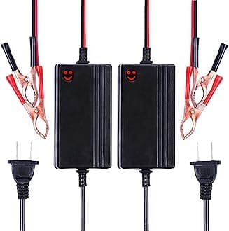 Orion Motor Tech 2PCS 12V to 14.8V Automatic Lead Acid Battery Charger/Maintainer, 1.2A Trickle Charger for car, Truck, Boat, Motorcycle, RV, Lawn Tractor