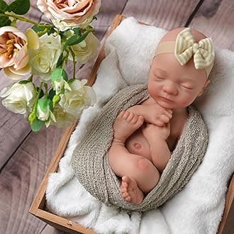 BABESIDE Silicone Baby Doll Lifelike Reborn Baby Dolls - 16 Inch (Weight 4 Lb) Full Platinum Silicone Reborn Baby Doll Slicone Full Body Anatomically Correct Sleeping Baby Girl with Gift Box