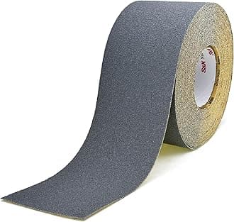 S&X Gray Anti Slip Traction Tape 4 Inch x 60 FT Roll, Grit 60 Ultimate Non-Slip Grip Tape for Outdoor Stair Treads Non Skid for Wooden Steps & Exterior Grips Waterproof, Extra-Durable, Long-Lasting
