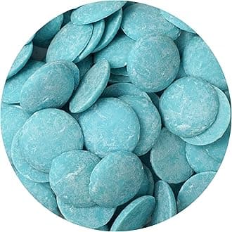 Light Blue Chocolate Melting Wafers, 12 Ounce Bulk Bag, Light Blue Chocolate, Light Blue Candy, Melting Chocolate Candy Discs For Baking, Dipping, Decorating - The Hampton Popcorn & Candy Company
