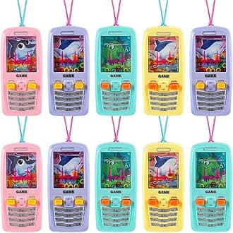 Gejoy 10 Pcs Handheld Water Ring Games Kids Party Favors Cellphone Water Ring Toss Game Goodie Bags Stuffers Party Favors for Kids Teenager Birthday Contest Prize (Stylish)