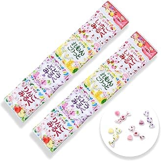 Saku-ma Mini Milk Candy 10.5g - 4 Pack x 2 Set - Hard Candy Bulk Individually Wrapped - Japanese Ideal Hard Candies for Holiday Treats - Creamy Fruit Snack Flavors Lemon, Grape, Apple, and Strawberry