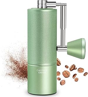 Manual Coffee Grinder Chestnut C3 ESP Pro, Hand Coffee Grinder, Stainless Steel S2C Conical Burr Coffee Grinder with Foldable Handle, Adjustable Grind Setting for Espresso - Green