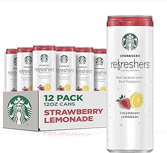 Starbucks, Refreshers with Coconut Water, Strawberry Lemonade, 12 fl Oz. Cans (12 Pack)
