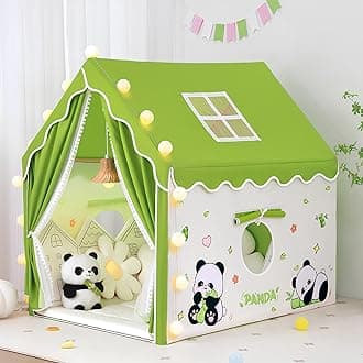 Gurukrupa International Light Weight Kids Play Tent House for 3-8 Year Old Kids Girls and Boys (Green Panda 001)