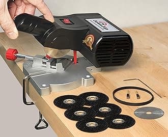 JOUNJIP Mini Miter Cut-Off Chop Saw for Hobby Miniature Model Making, Carbon Arrow Shafts, Zinc Stained Glass Came, 223/5.56 Brass - Cuts Max. 1/2" High x 1/2" Wide or 1/4" H x 3/4" W