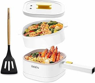 Dezin 2L Electric Cooker with Steamer White