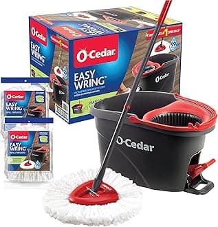 O'Cedar Microfiber Easy Wring Spin Mop & Bucket System with 2-Extra Mop Refills
