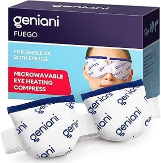 GENIANIMicrowave Heated Warm Compress for Dry, Tired Eyes, Effective Moist Heat Eye Mask - (Pack of 1, White)