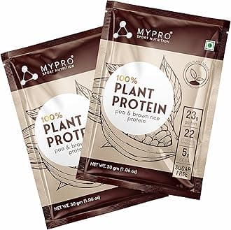 Mypro Sport Nutrition Plant Protein Powder Pea Protein Isolate & Brown Rice Vegan Protein Powder-Pack Of 10, Travel Pack 30 gm each- Coffee Caramel Flavour