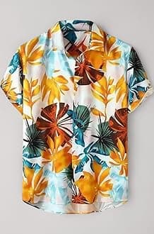 - Men's Casual Rayon Relaxed Fit Shirt Button Down Summer Shirts for Men | Stylish Printed | Short Sleeve | Trendy (Available in Plus Size)