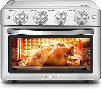 Geek Chef Air Fryer Toaster Oven Combo, 25QT Convection Ovens Countertop, 6 Slice Toaster, Stainless Steel Big Air Fryer
