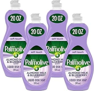 Palmolive Ultra Soft Touch Dish Soap, Almond Milk & Blueberry 20 fl oz (Pack of 4)