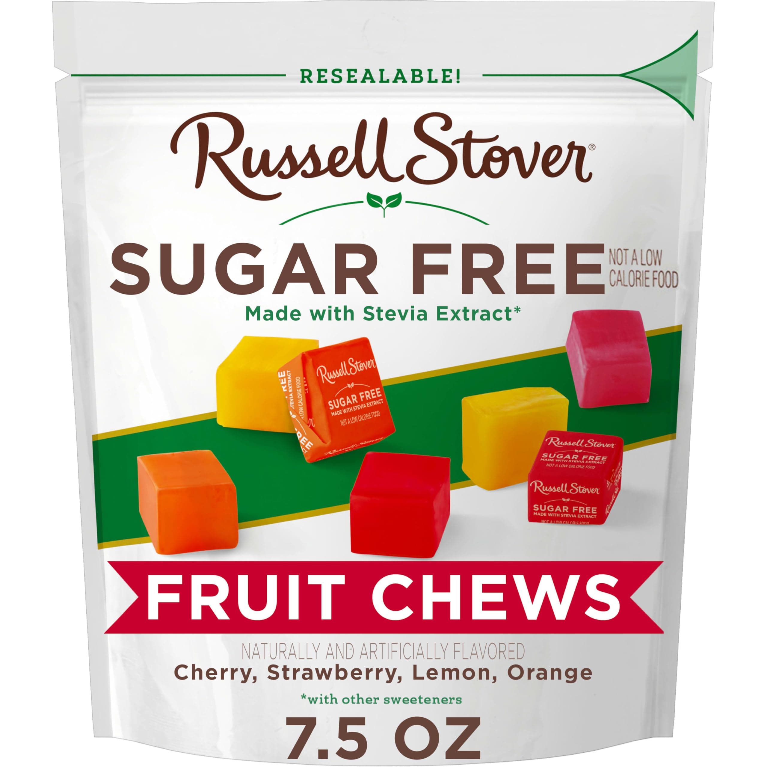 Russell Stover Fruit Chews - Sugar Free Candy, 7.5oz Bag