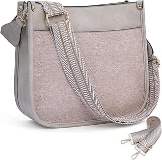 HKCLUF Crossbody Bags for Women Trendy Vegan Leather Hobo Handbags With 2PCS Adjustable Guitar Strap Shoulder Bucket Bags