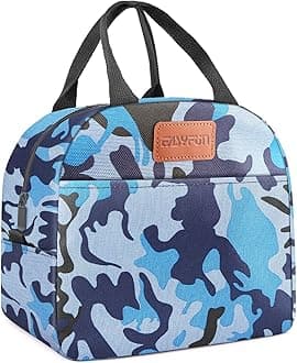 Lunch Bag for Women & Men Adult Insulated Lunch Box, Small Leakproof Cooler Food Lunch Containers Reusable High Capacity Lunch Tote Bags for Work, Travel, Outdoor (Blue Camo)