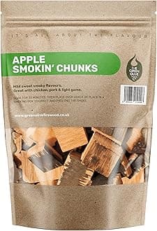 Green Olive Firewood Company - Apple Wood Chunks for Smoking, 5L (approx 1.5kg) BBQ Wood Chunks For Charcoal, Gas BBQ's, Smokers, Large Apple Smoking Chips for grilling Chicken, Pork, Fish, Vegetables